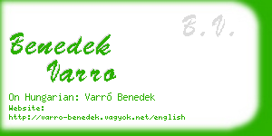 benedek varro business card